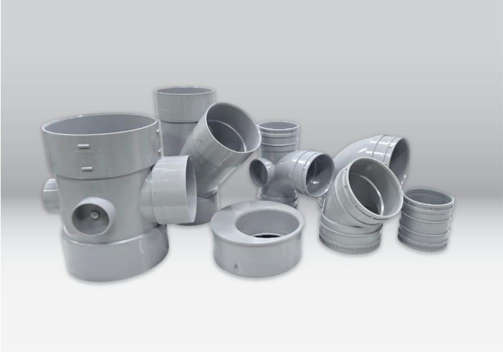 Marley PVC-U solvent weld soil fittings group in light grey