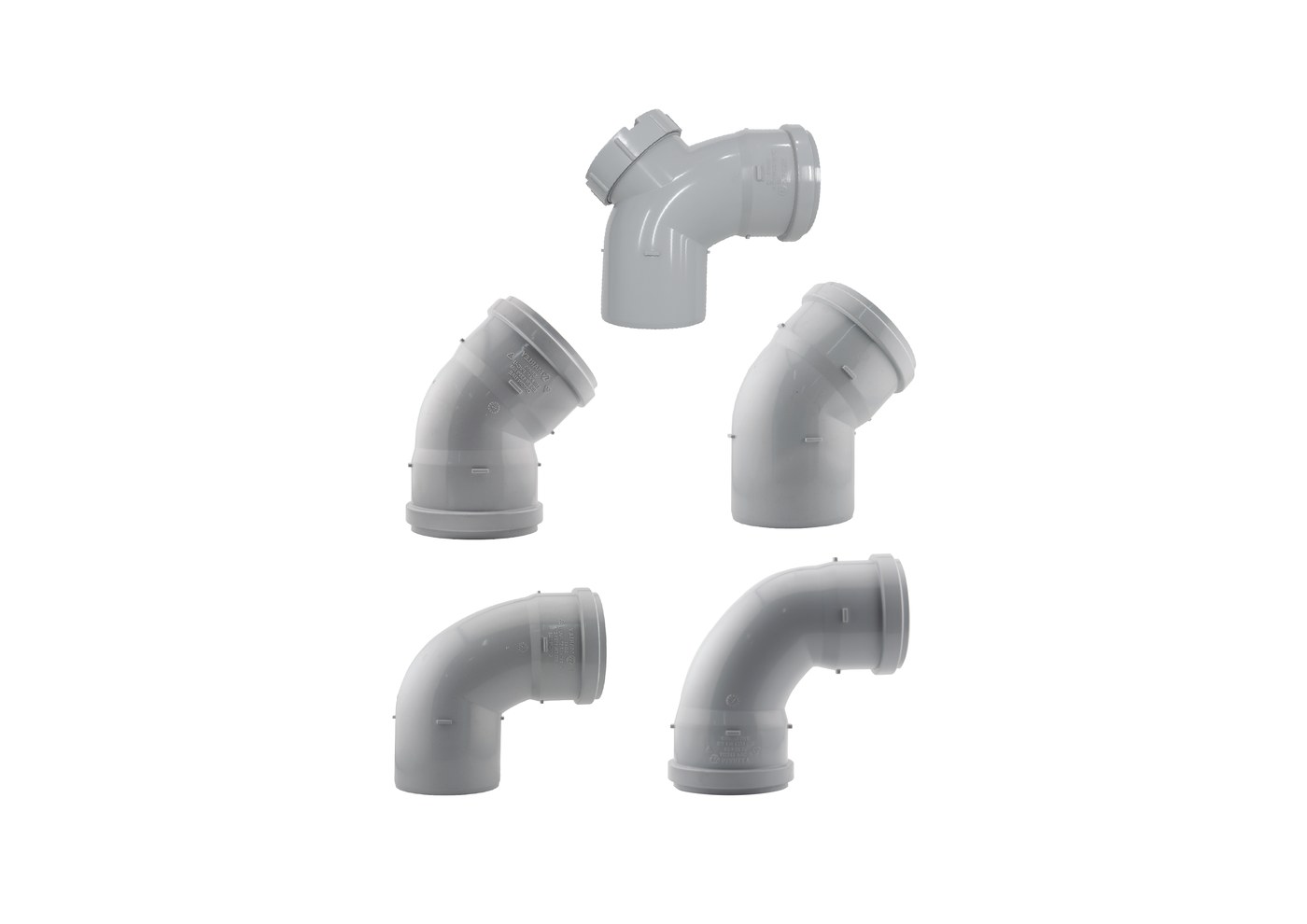 Marley PVC-U soil bends in light grey
